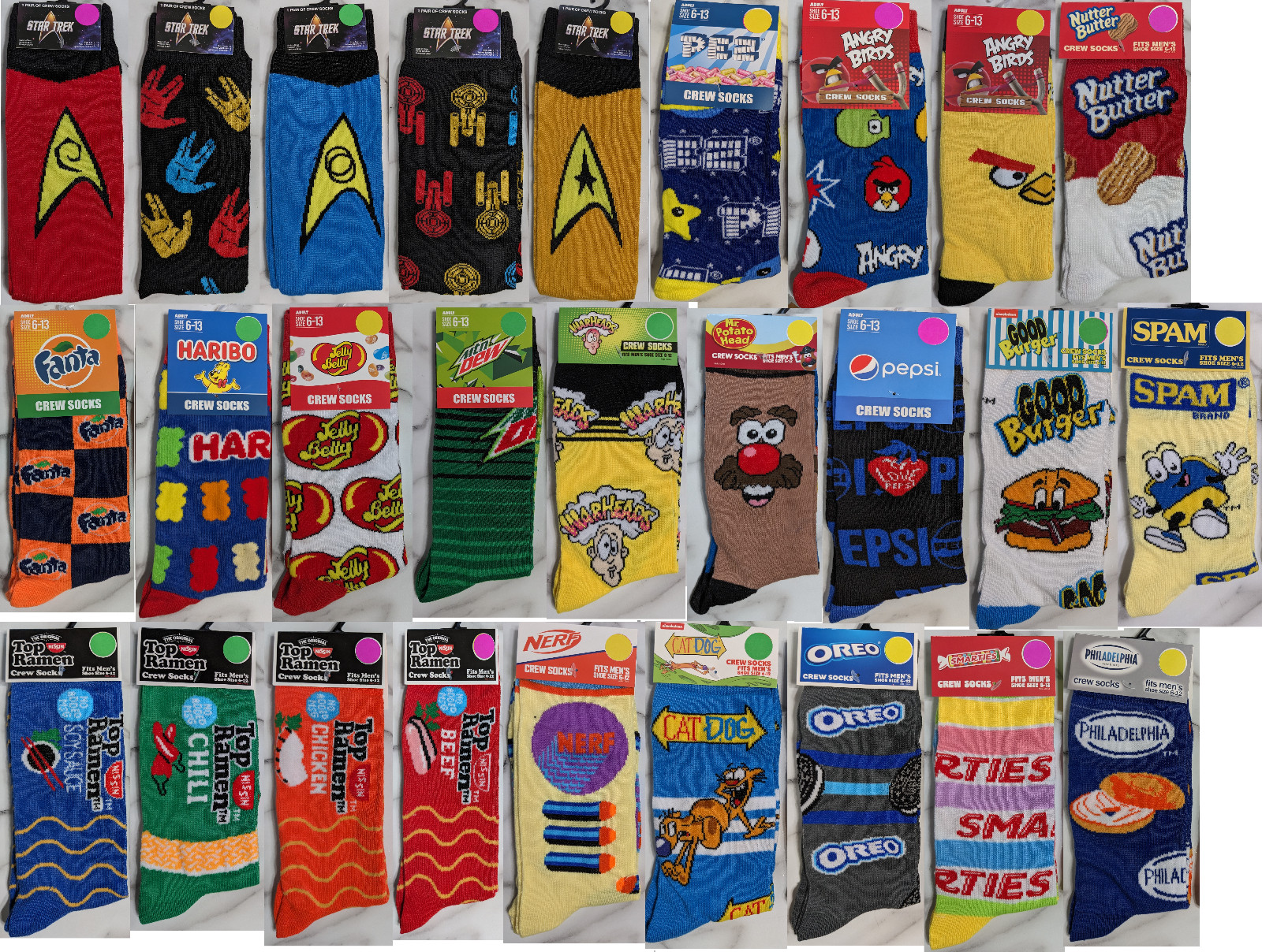 Odd Sox Crazy Socks Mens Size 6-12 Crew Socks Novelty Gift Gag Funny Food 2024 C