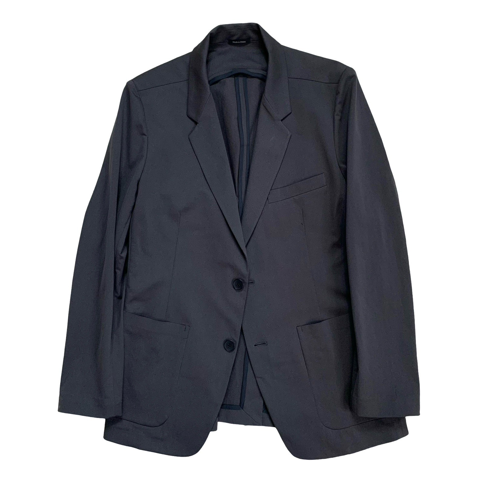 Mint! M Ministry of Supply Solid Dark Grey Patch Pocket Prime Flex Blazer