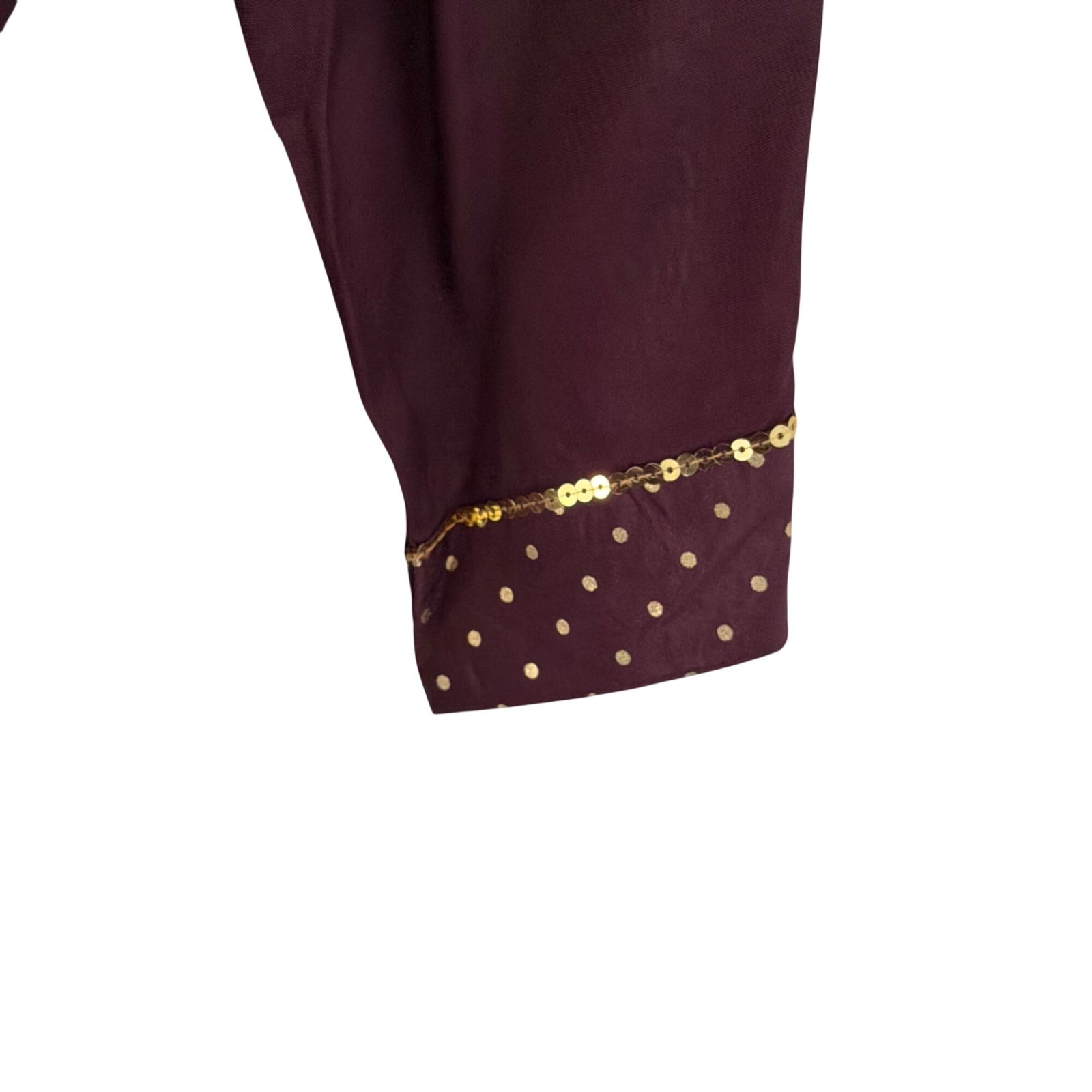 Aurelia blouse Sz XXL brown Kurta With Gold Embroidery Viscose Fabric