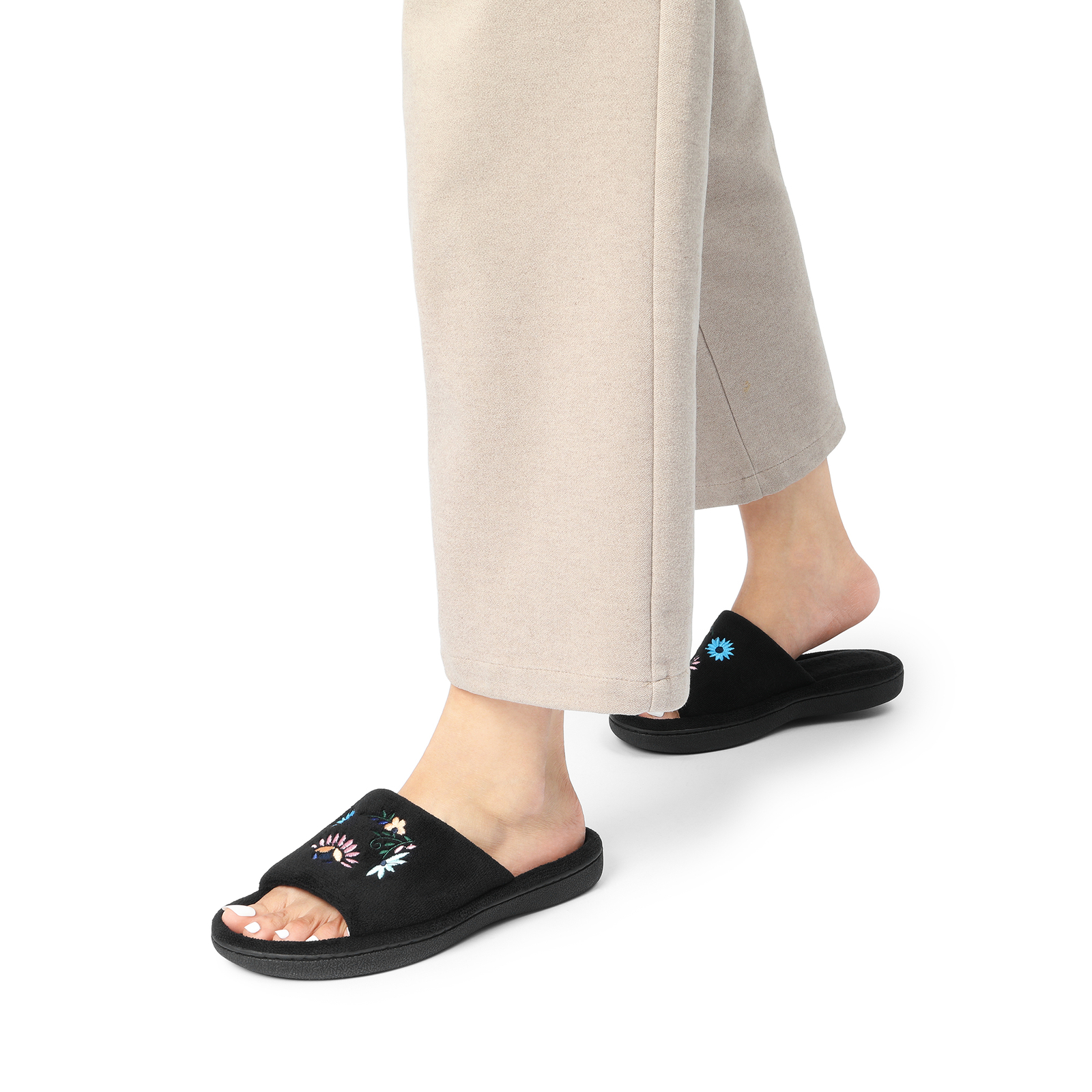 Women Memory Foam Slippers Open Toe Lightweight Comfort Slip On House Slippers