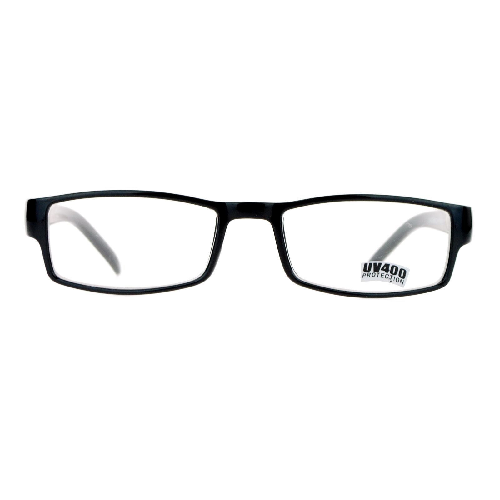 Black Clear Lens Glasses Classic Rectangular Eyeglasses Frame Spring Hinge
