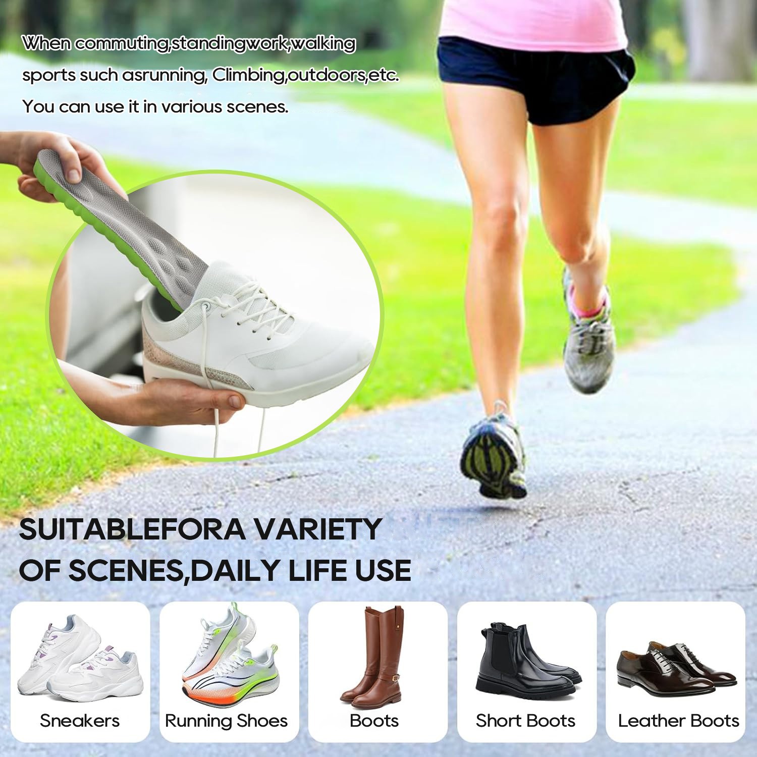4D Height Increasing Insoles for Men Women Ultra Soft Shoe Inserts US7-12