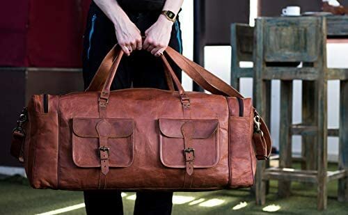 Handmade Leather Duffel Large Travel Gym Sports Overnight Weekender Bag