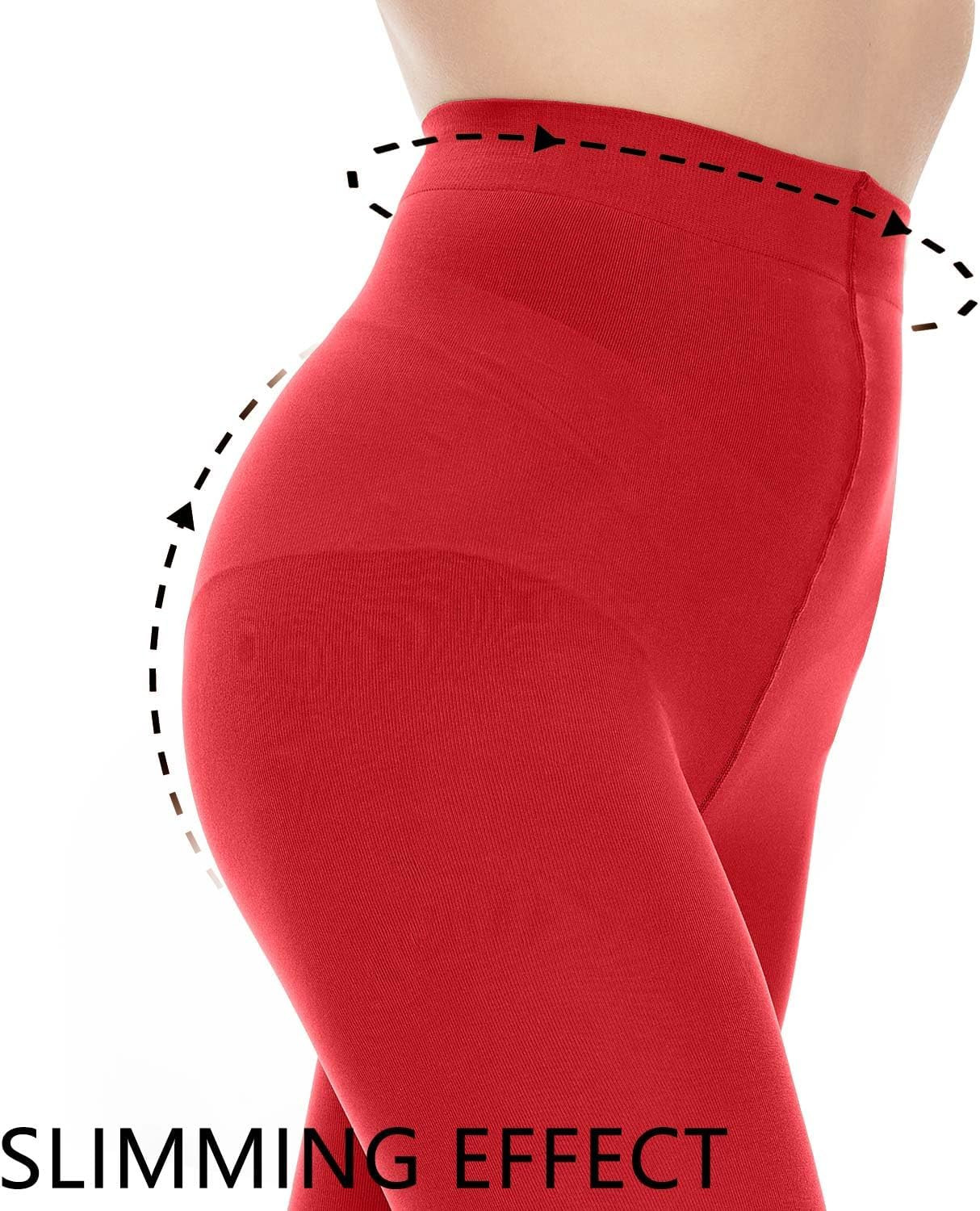 Opaque Black Tights for Women, 80D Solid Color Soft Tights, Control Top Microfib