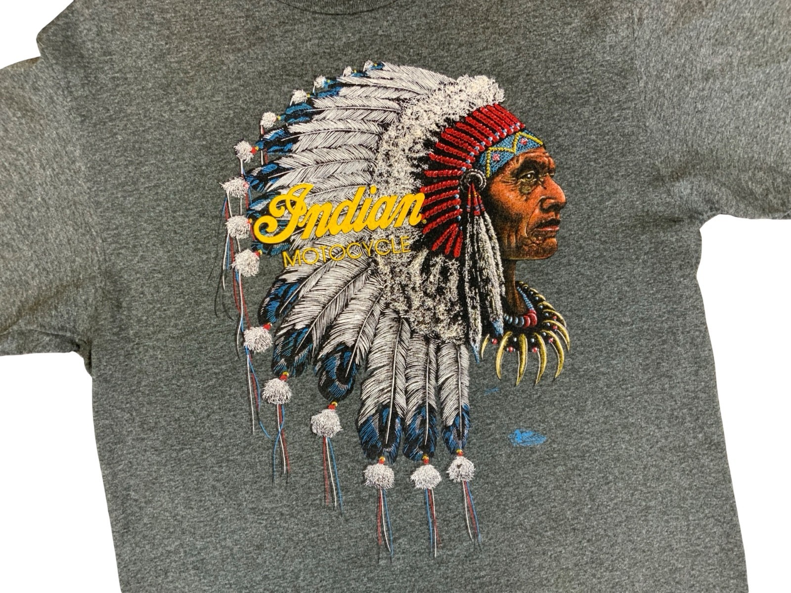 Rare USA VTG Late 80s Early 90s Single Stitch Indian Motorcycle Chief T-Shirt M