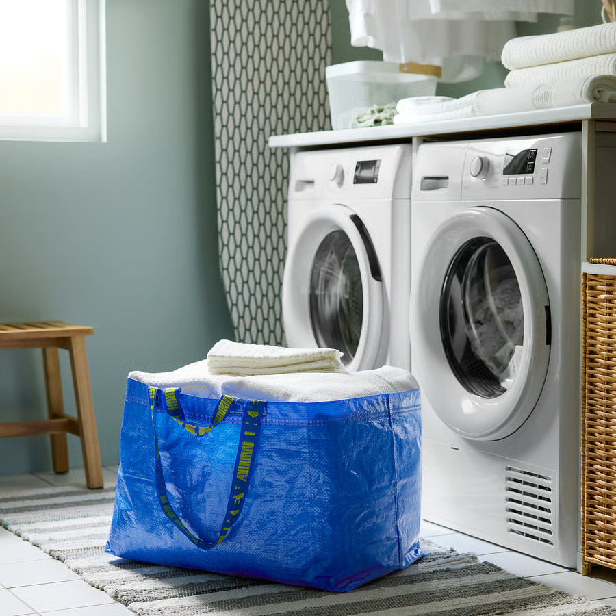2PC IKEA Large Shopping Bag Laundry Grocery Storage Blue Durable-Frakta-19Gal