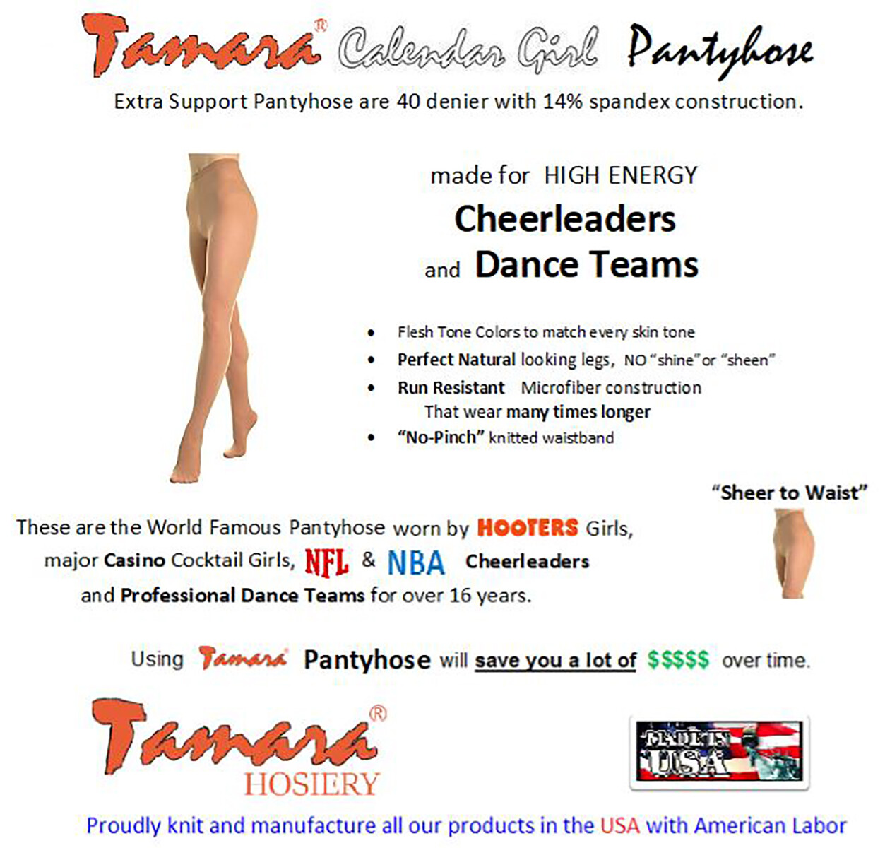 TAMARA PANTYHOSE & TIGHTS Compression Nylons/Hosiery PICK COLOR B C D Q 2XL 3XL