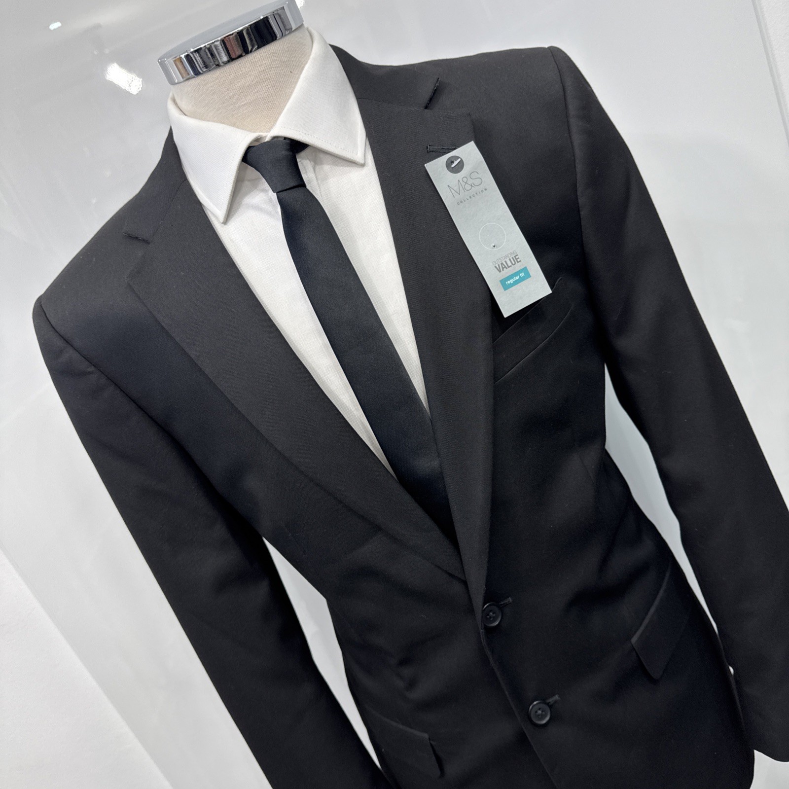 M&S COLLECTION Black Regular Fit Machine Washable Suit Jacket Chest 40L