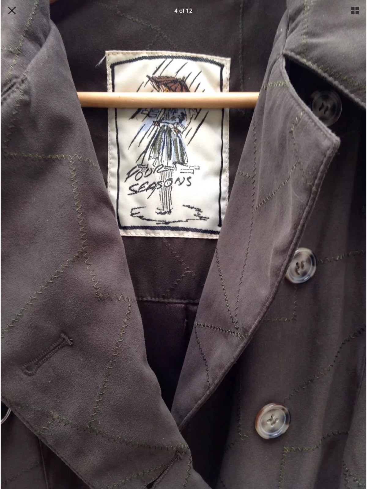 Womens Trench Coat Brown Size M Vintage Four Seasons Rare Mac Unique Inc UK P&P