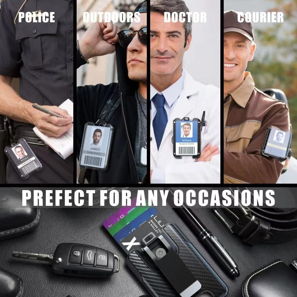 Badge Holder/card Holder/portable Wallet with Metal Clip – Durable Polycarbonate