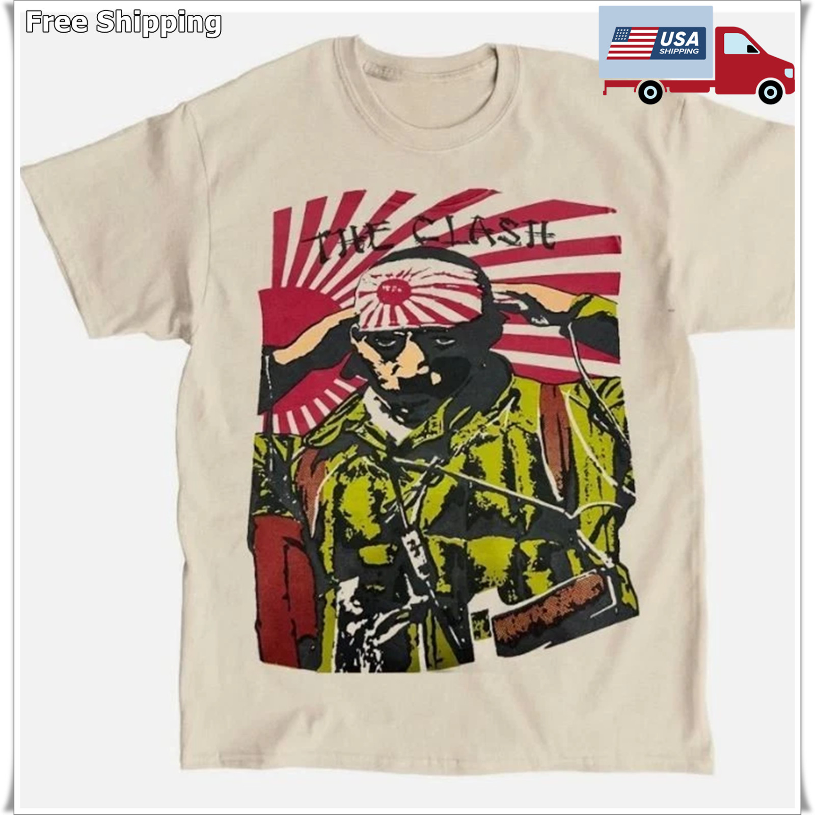 Classic The Clash Tour Gift For Fans S to 5XL Sand T-shirt cotton