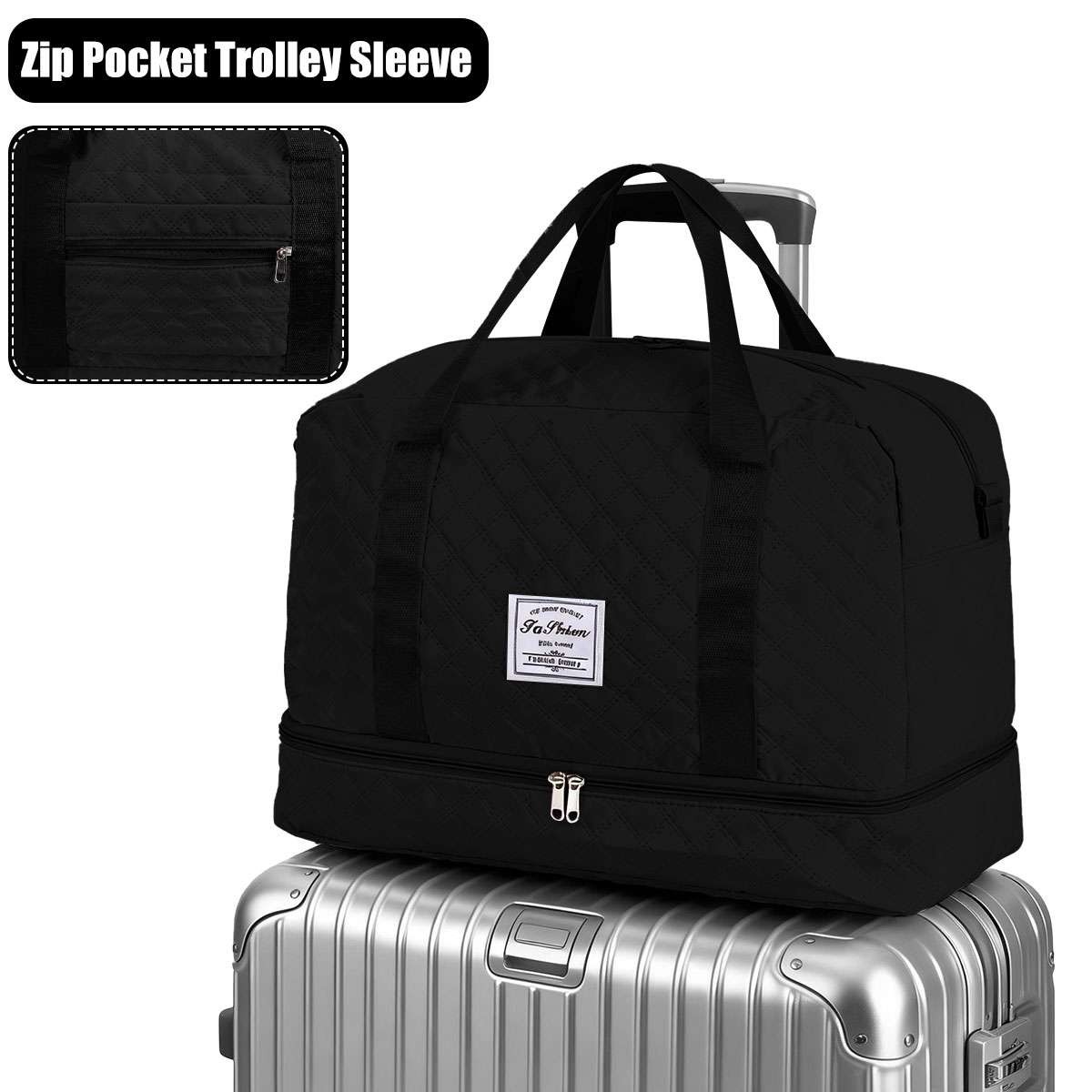 Travel Tote Bag for Women, Weekender Carry-on Tote, Large Duffel Bag Gym Bag US