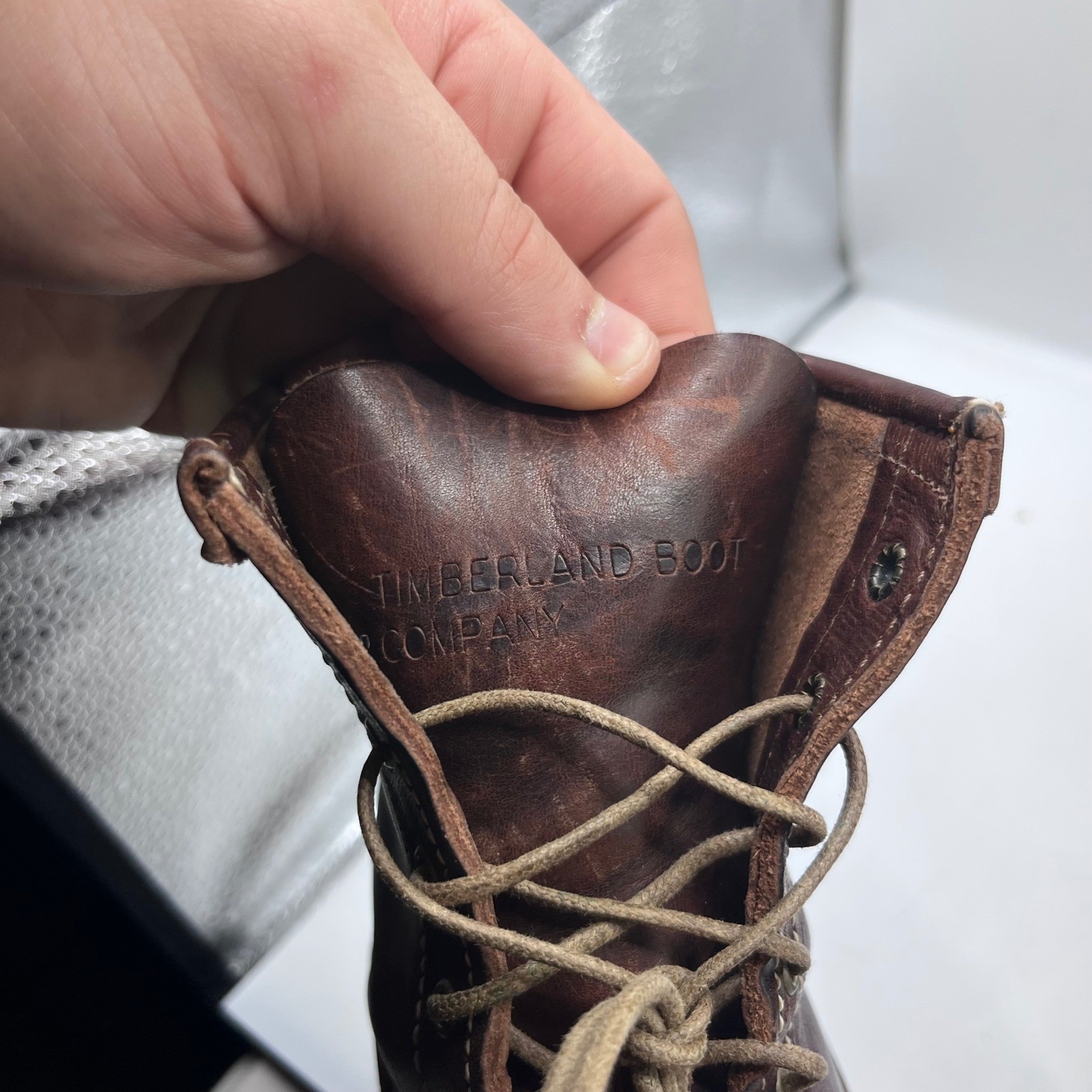 VTG Timberland Boot Company Coulter Cap Toe Boots Mens 9 Brown Leather Made USA