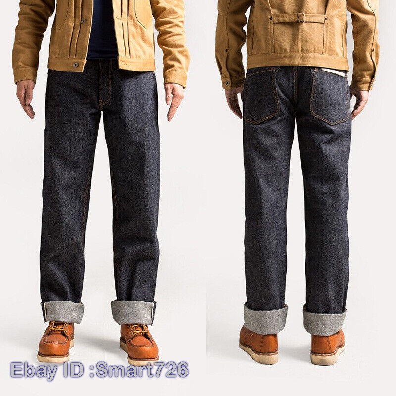 Red Tornado Vintage 16.5oz Men’s Jeans Shrink to Fit Denim Selvage Button Fly