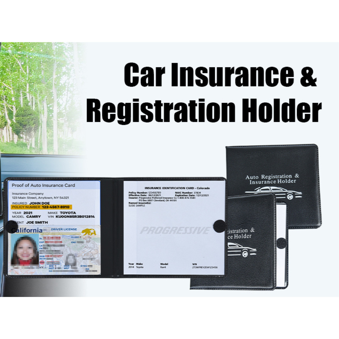 Auto Registration and Insurance Card Holder 2 Packs Car Document ID Holder Gl…
