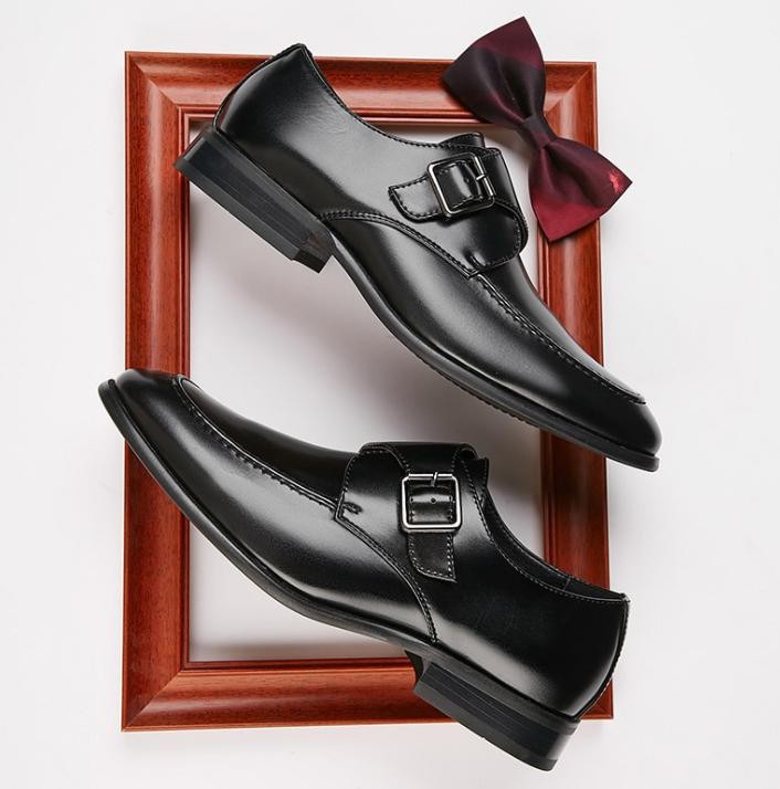 Mens Faux Leather Buckle Oxfords Outdoor Wedding Dress Business Party Prom Shoes