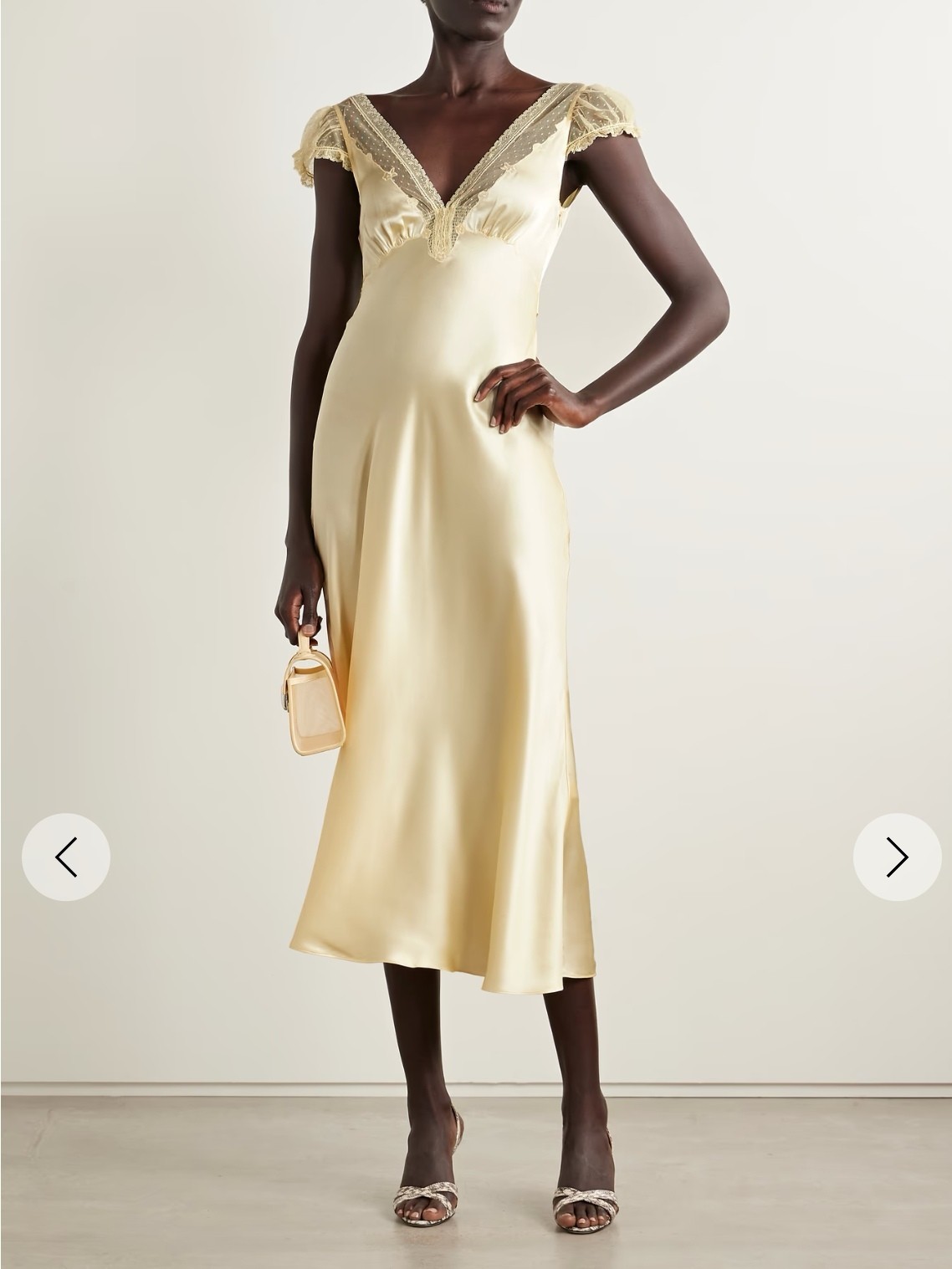 NEW DOEN Corelia tulle-trimmed silk-satin midi dress