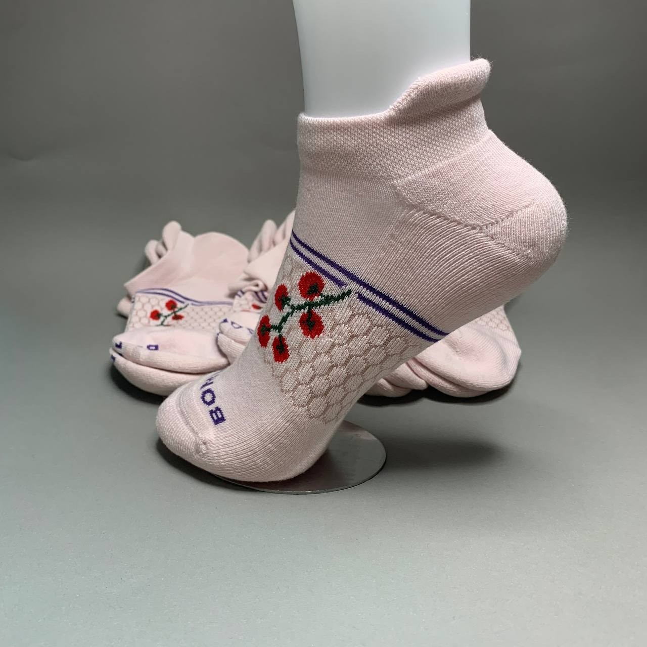 Bombas Women’s Ankle Socks 4 Pair Pack Pink Cherry Size M Medium New