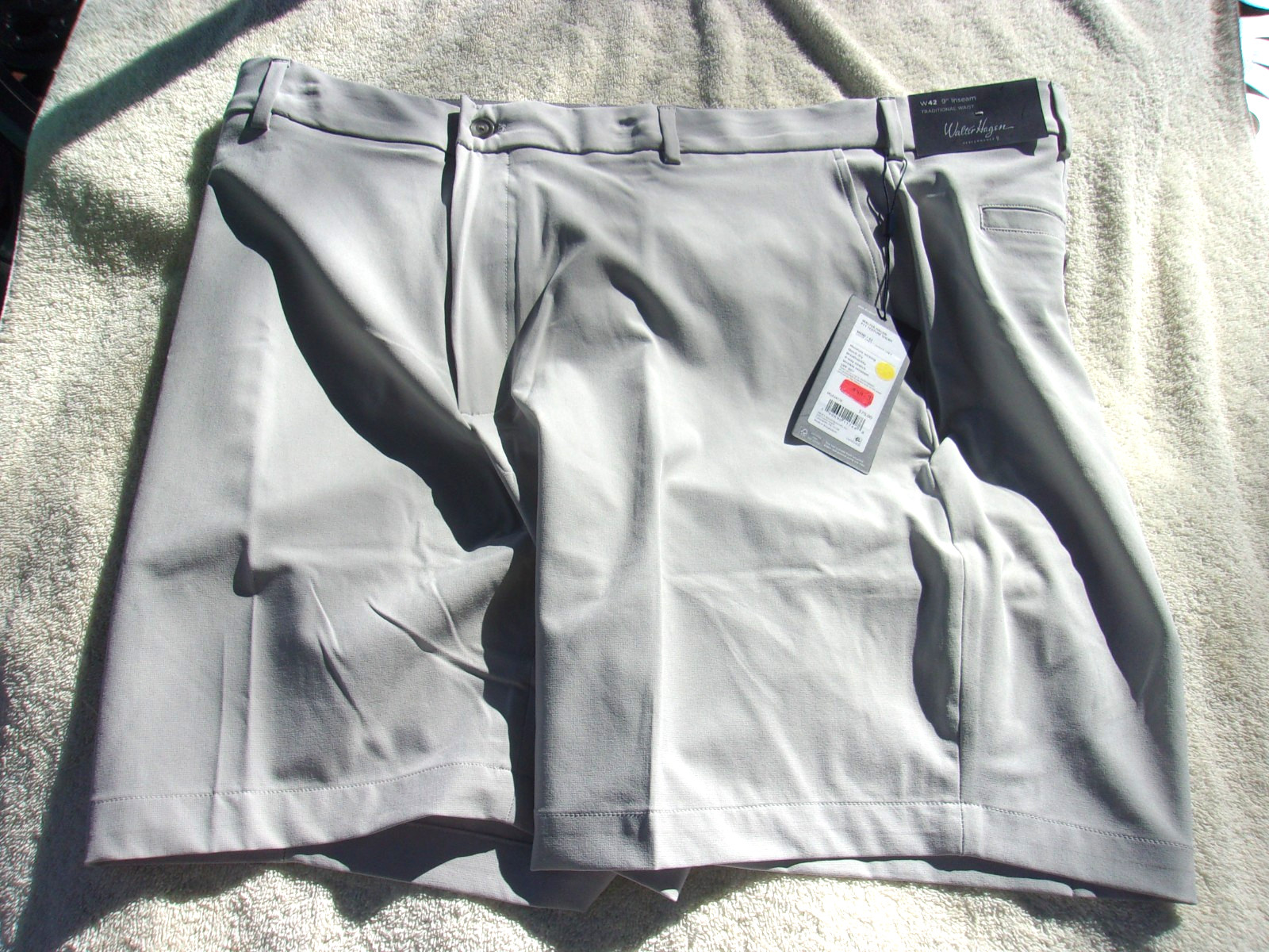 NWT Walter Hagen Golf shorts, mens 38, 40, 42, 9 in. ins., $70, light gray, poly