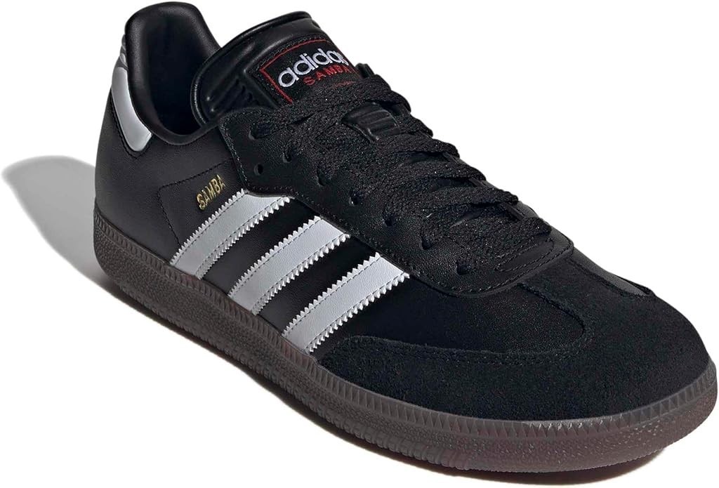 adidas Samba Indoor Sneaker, Black/White/Gum, 5.5 US Unisex Big Kid – NEW