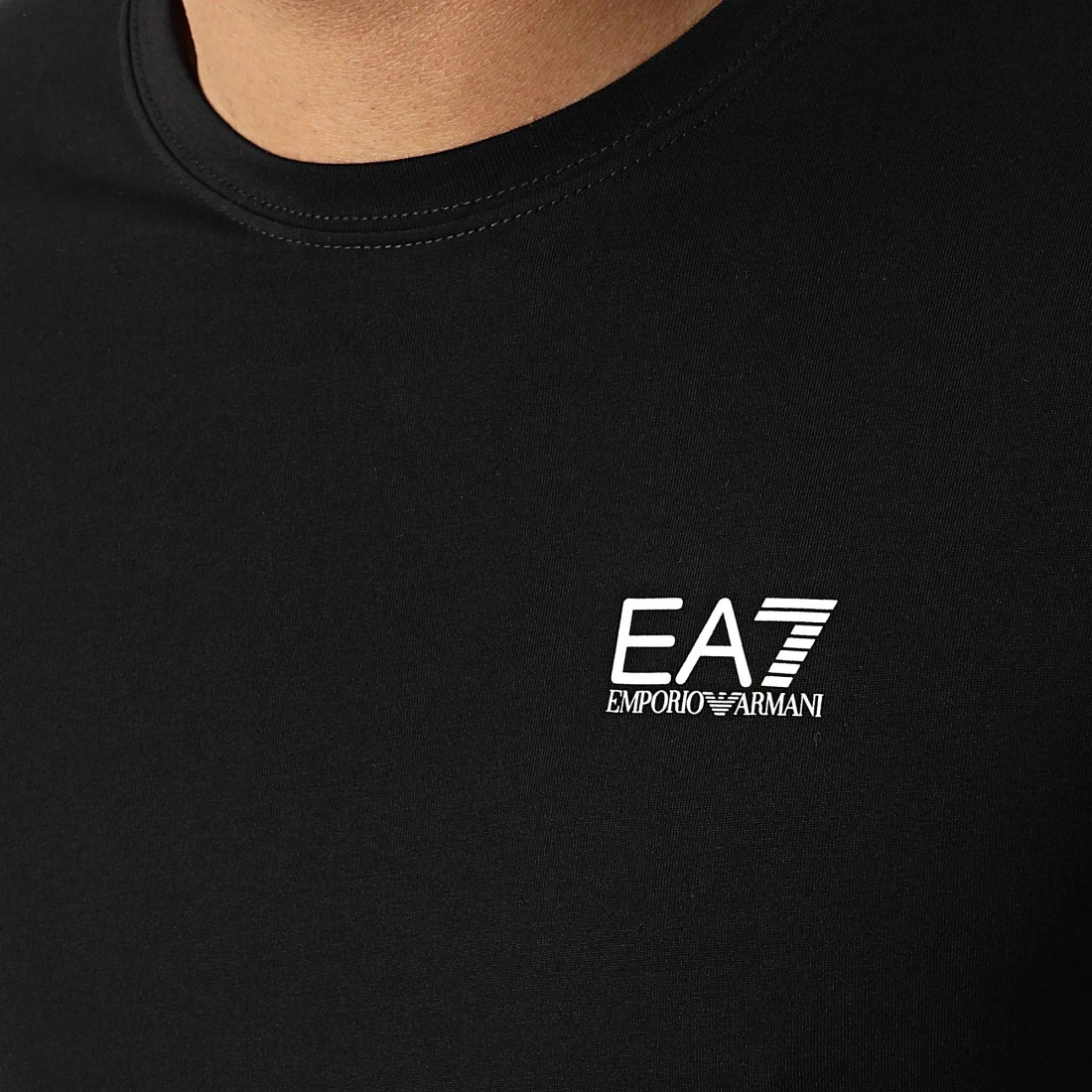Emporio Armani Black Men’s Cotton EA T-Shirt stripe prnit Size M*L*XL*2XL,3XL