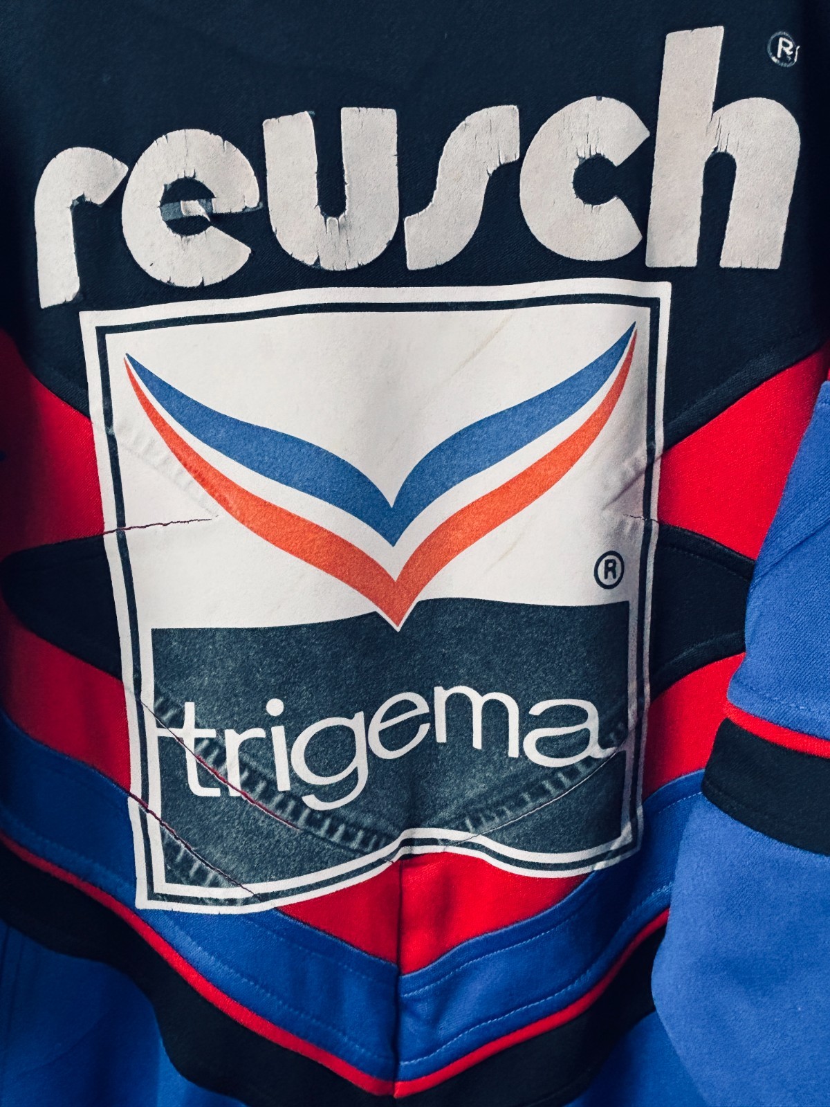 Vintage Reusch Trigema Sweatshirt Mens Large 90s Ski Track Top Germany Retro