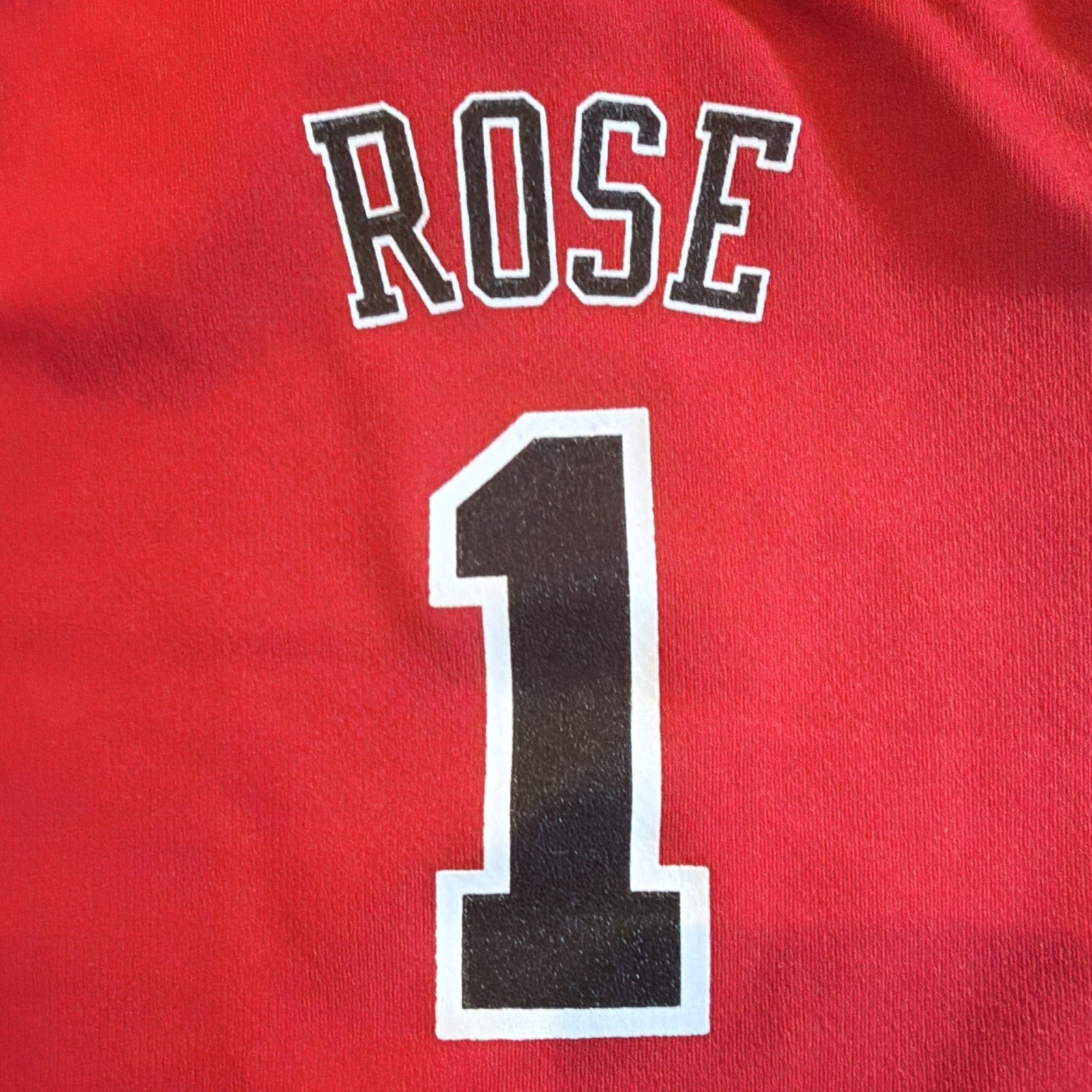 adidas NBA Chicago Bulls Derrick Rose #1 Red Mesh Romper One-Piece 12M Snap