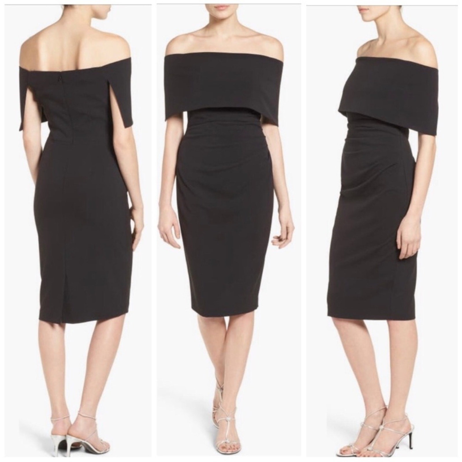 Vince Camuto Off the Shoulder Cocktail Mini Dress Women’s Size 6 NWT Black