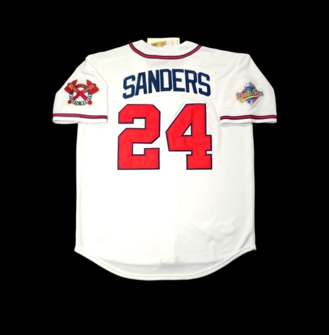Deion Sanders Atlanta Braves 1992 Men’s Home White Baseball Jersey (S-3XL)