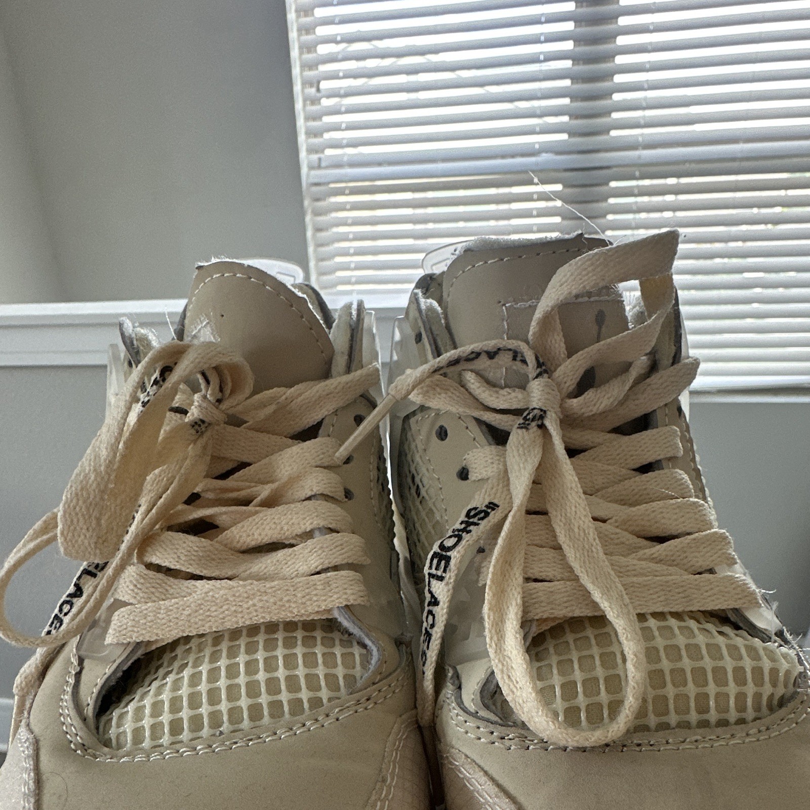 Nike Air Jordan 4 Men’s Beige Mid Top Lace Up Athletic Sneaker