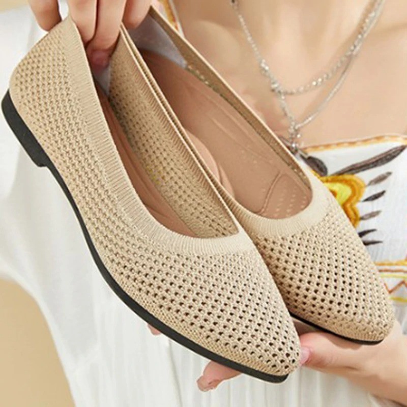 2025 Women Breathable Mesh Flats Slip On Lightweight Soft Casual Loafers Shoes
