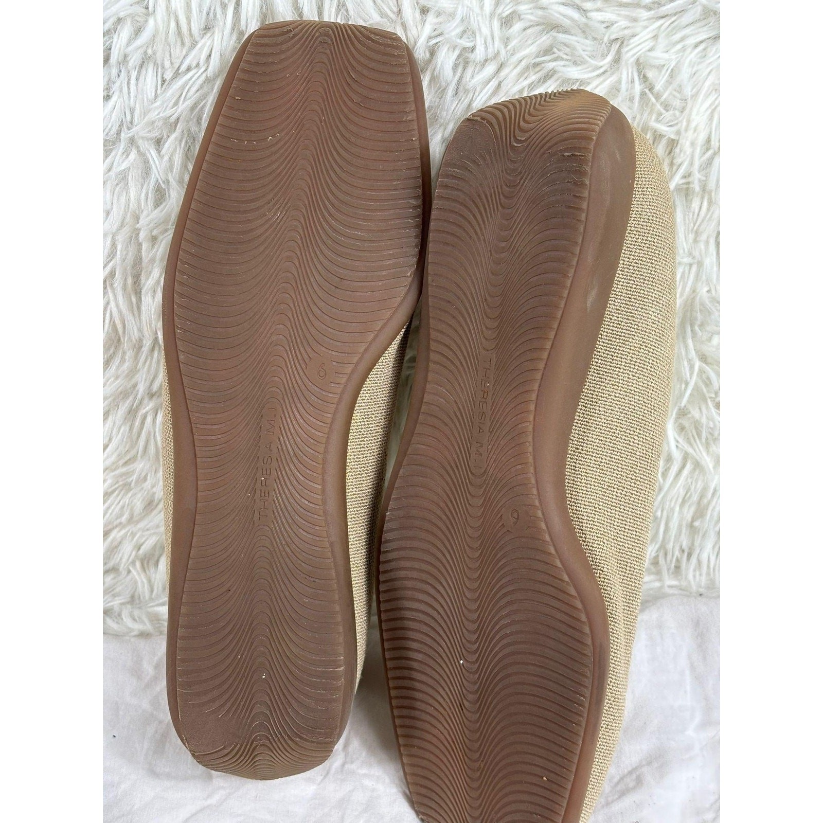Theresia M. Shoes Womens Size 6 Beige Capri Slip On Wedge Comfort Square Toe