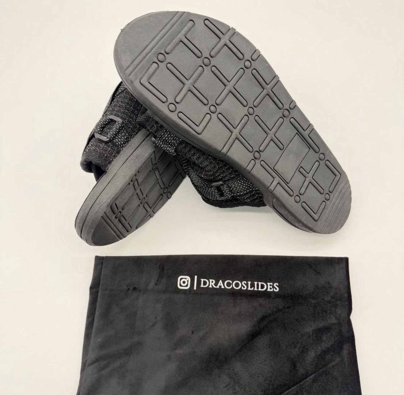 DRACO Men’s Black Slide Sandals Size 11 Adjustable Strap Synthetic Logo