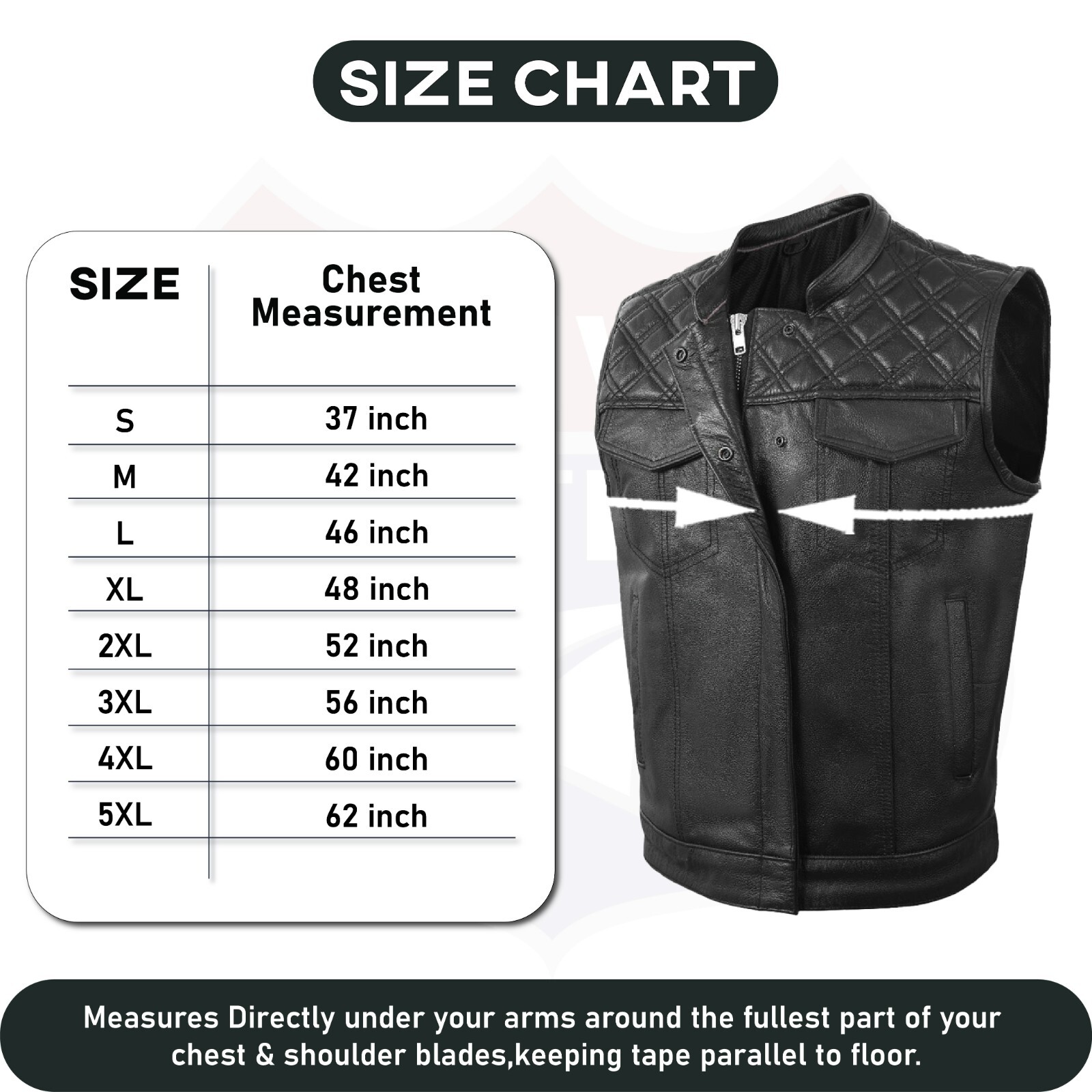 MEN BLACK CROSS STITCH VEST BUFFALO LEATHER HL11693SPT