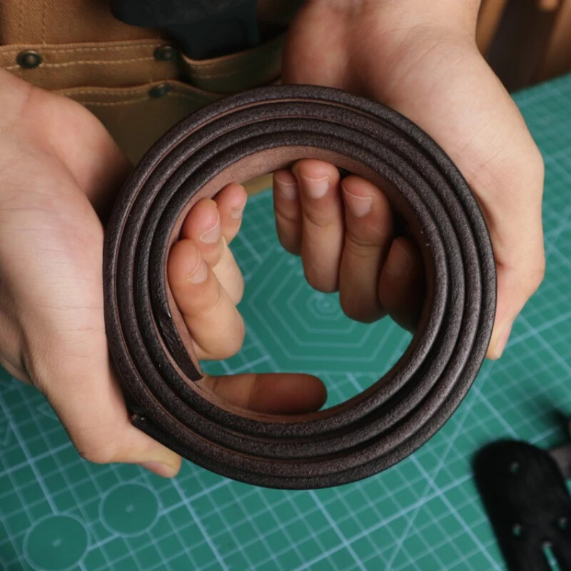 3.8CM Width 4.5MM Thickened Cowhide Cow Strap Genuine Leather Men Belt No Buckle