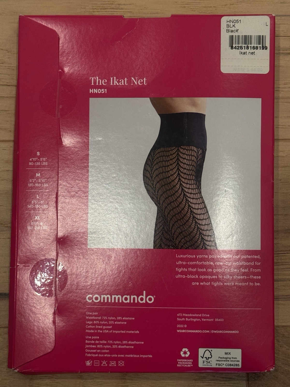 Commando IKAT Net Tights – HN051 (MSRP $38.00) Size L