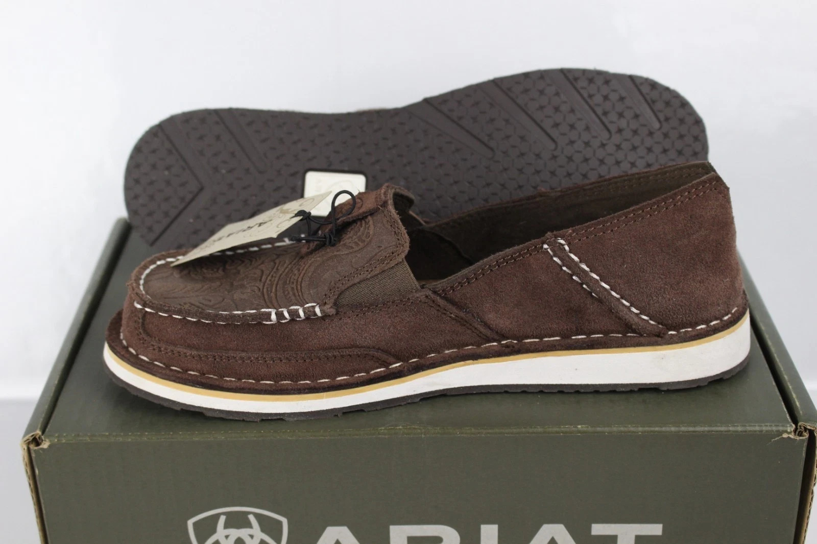Ariat Women’s Cruiser Slip On Comfort Shoes Brown Floral Emboss 10031609