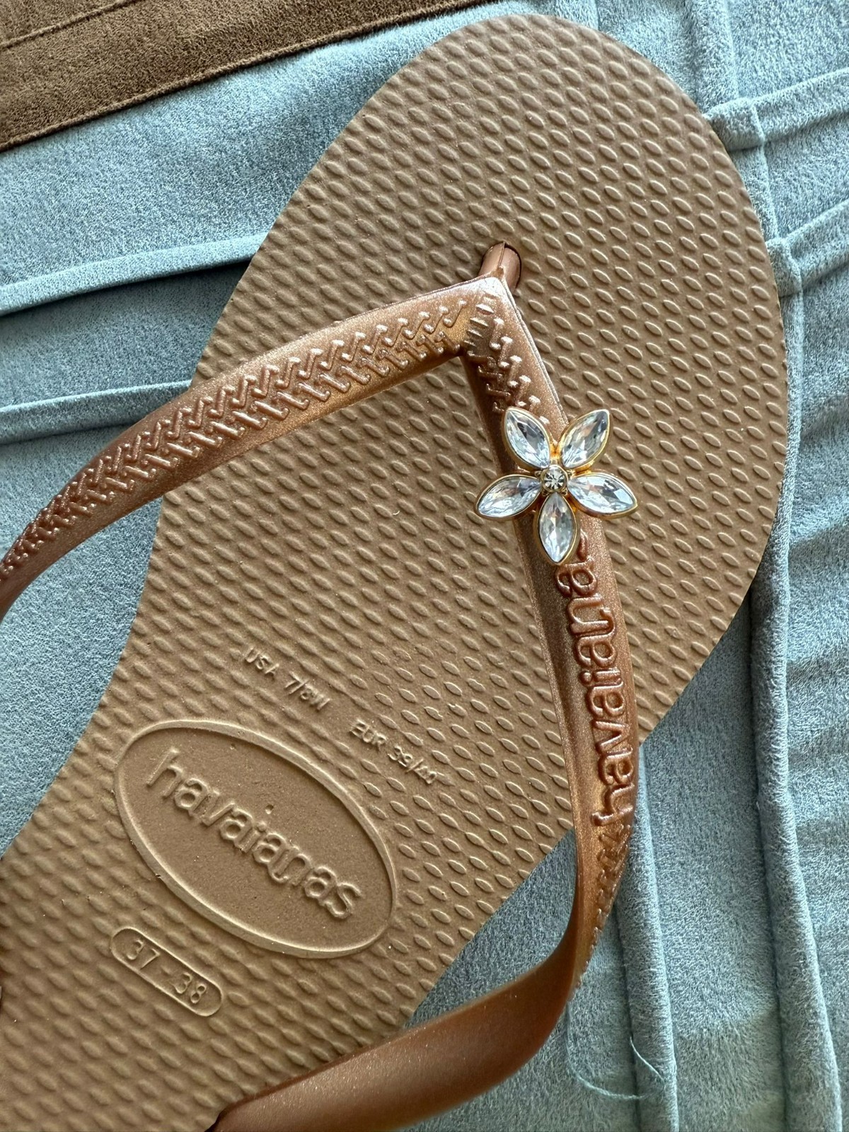 Original Havaianas Flip Flops Women Slim with Flowers and Personalized Charm