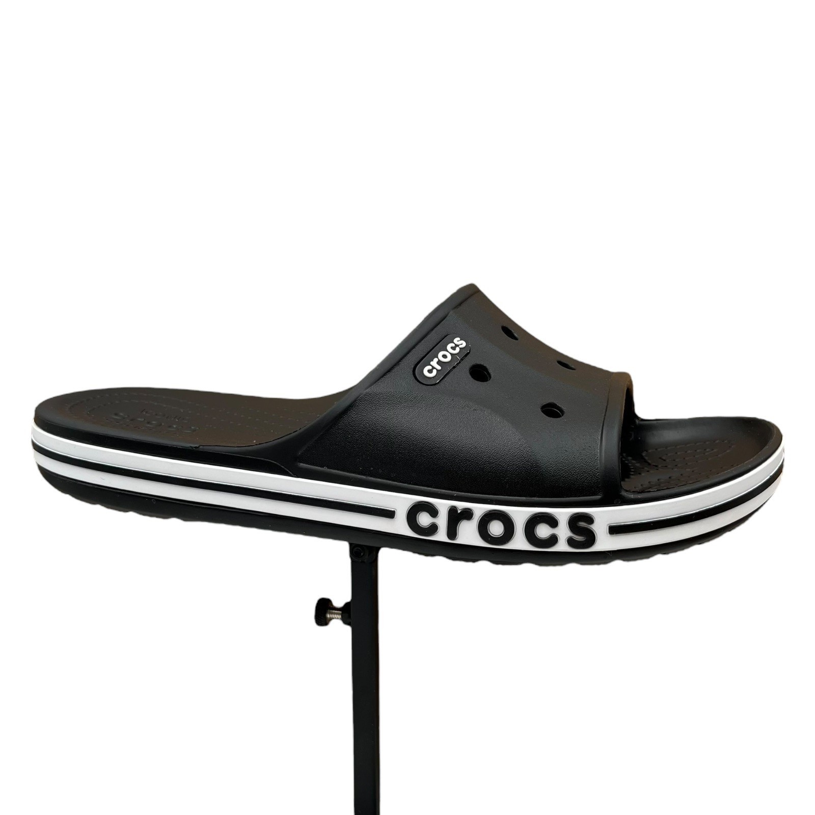 Crocs Bayaband Womens Slide Sandal Size 8 Black White Water Friendly Lightweight