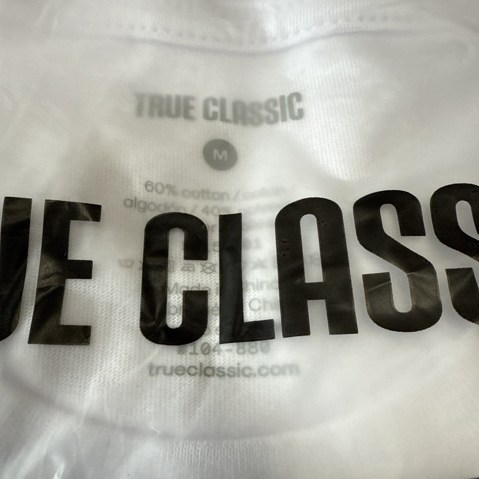 2 Pack True Classic Men’s White Crew Neck T Shirts – Size M