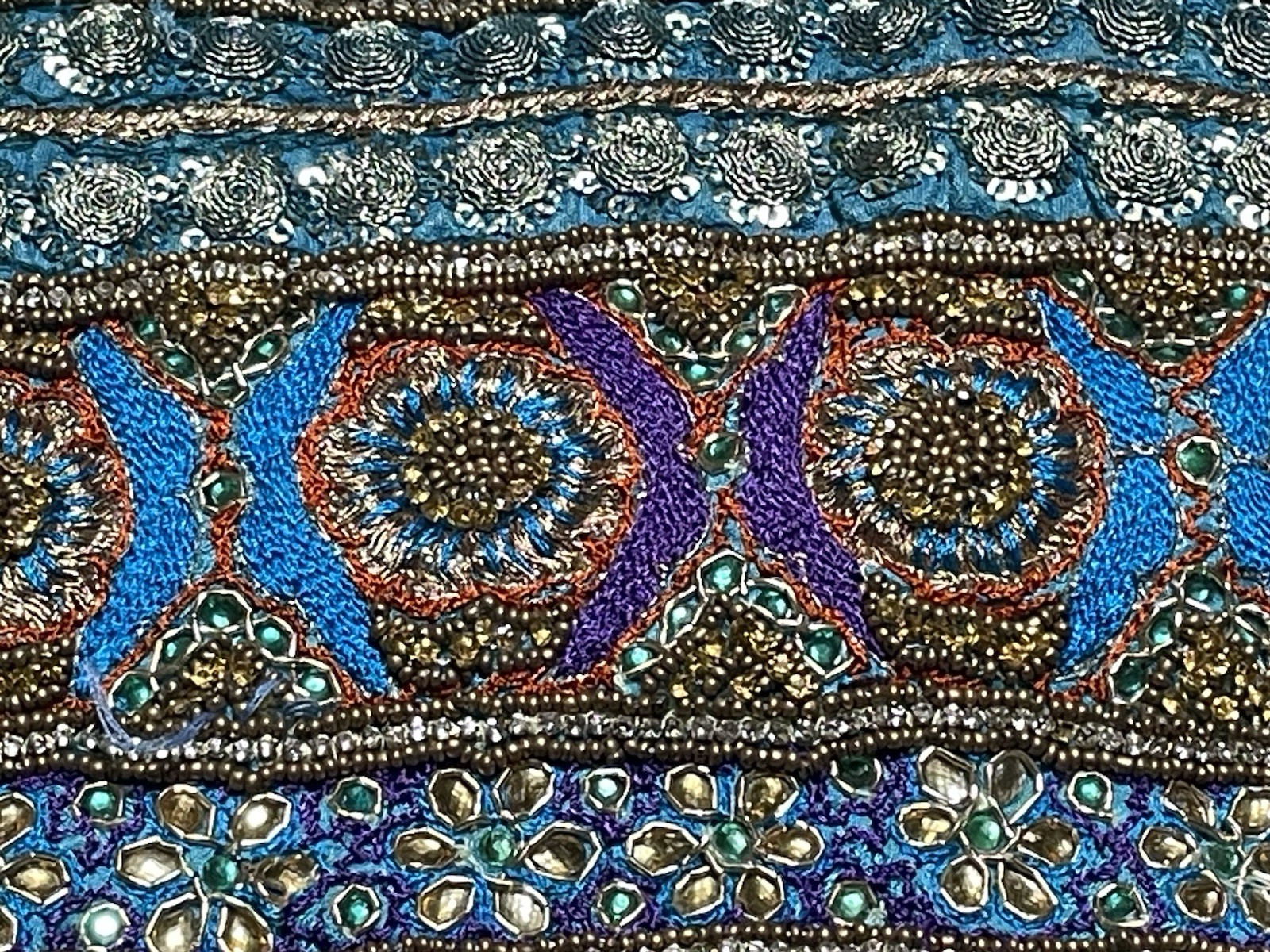 Heavy Embellished Punjabi Kurti Aqua Blue Zardozi Stone Tunic Kameez 19×30
