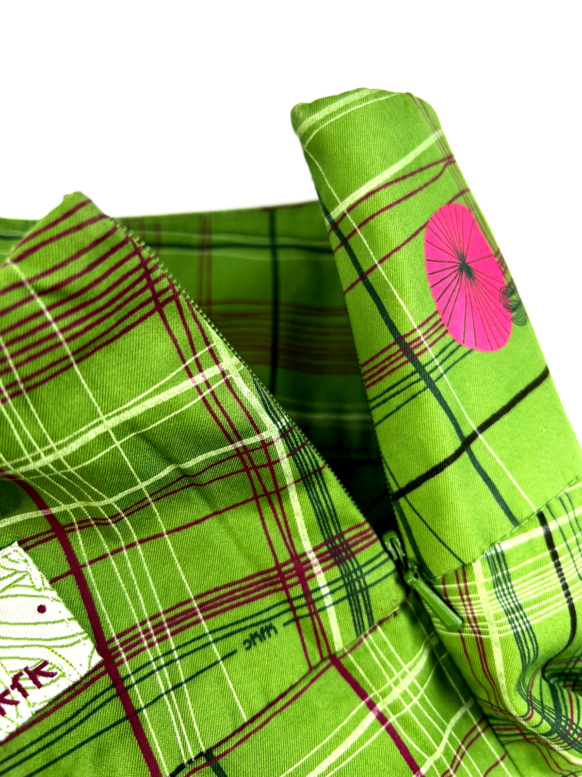 Skunk Funk Elisenda Womens Green Bermuda Plaid Knicker Pants Size 5 NWT Side Zip