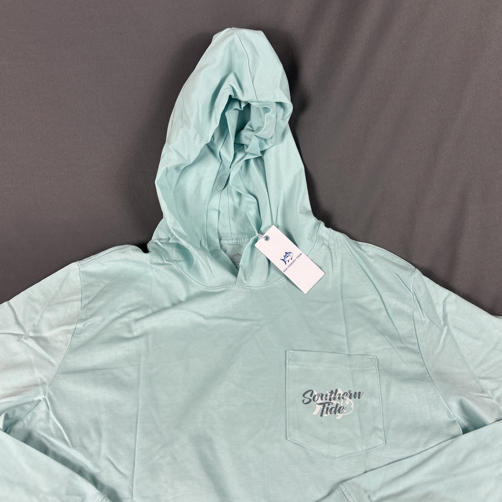 Southern Tide Golf Hoodie Pullover Graphic Print Large Wake Blue Cotton MSRP $99