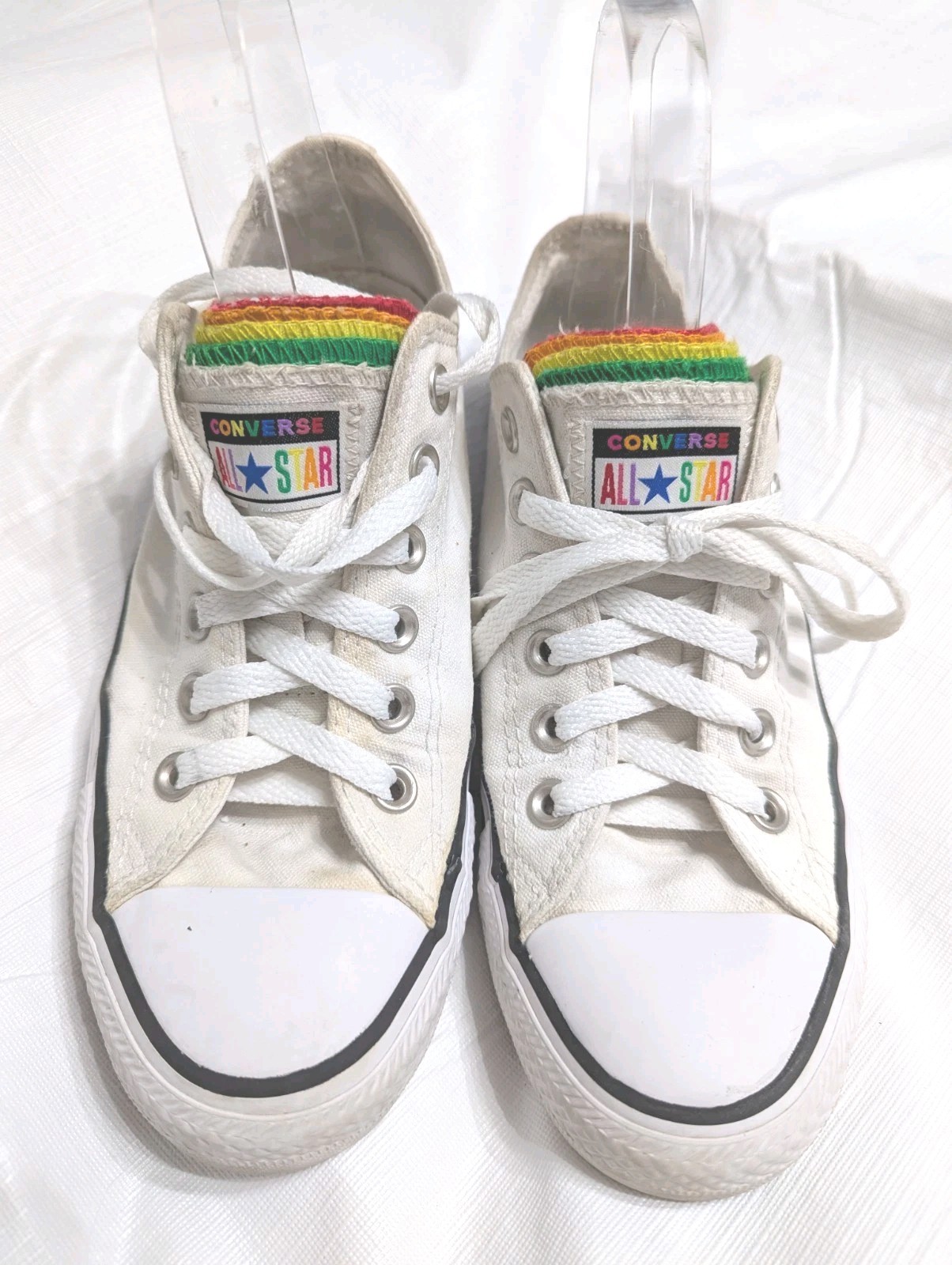 Sneakers Converse All Stars RAINBOW TONGUES Low Top Unisex Shoes Sz W8 M6 Pride