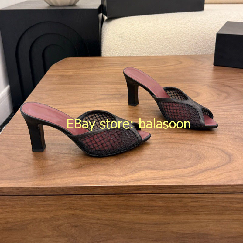 thick-heeled slippers 2026 summer hollow fishmouth high-heeled slippers 35-41