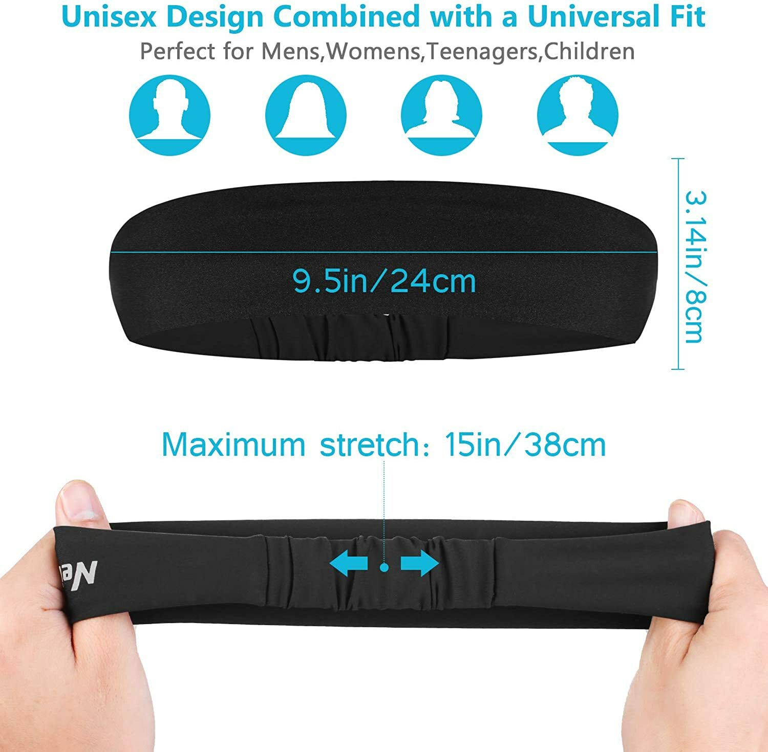 Fitness Sweatband Sport Headband Moisture Wicking Hairband Yoga Cycling Headband