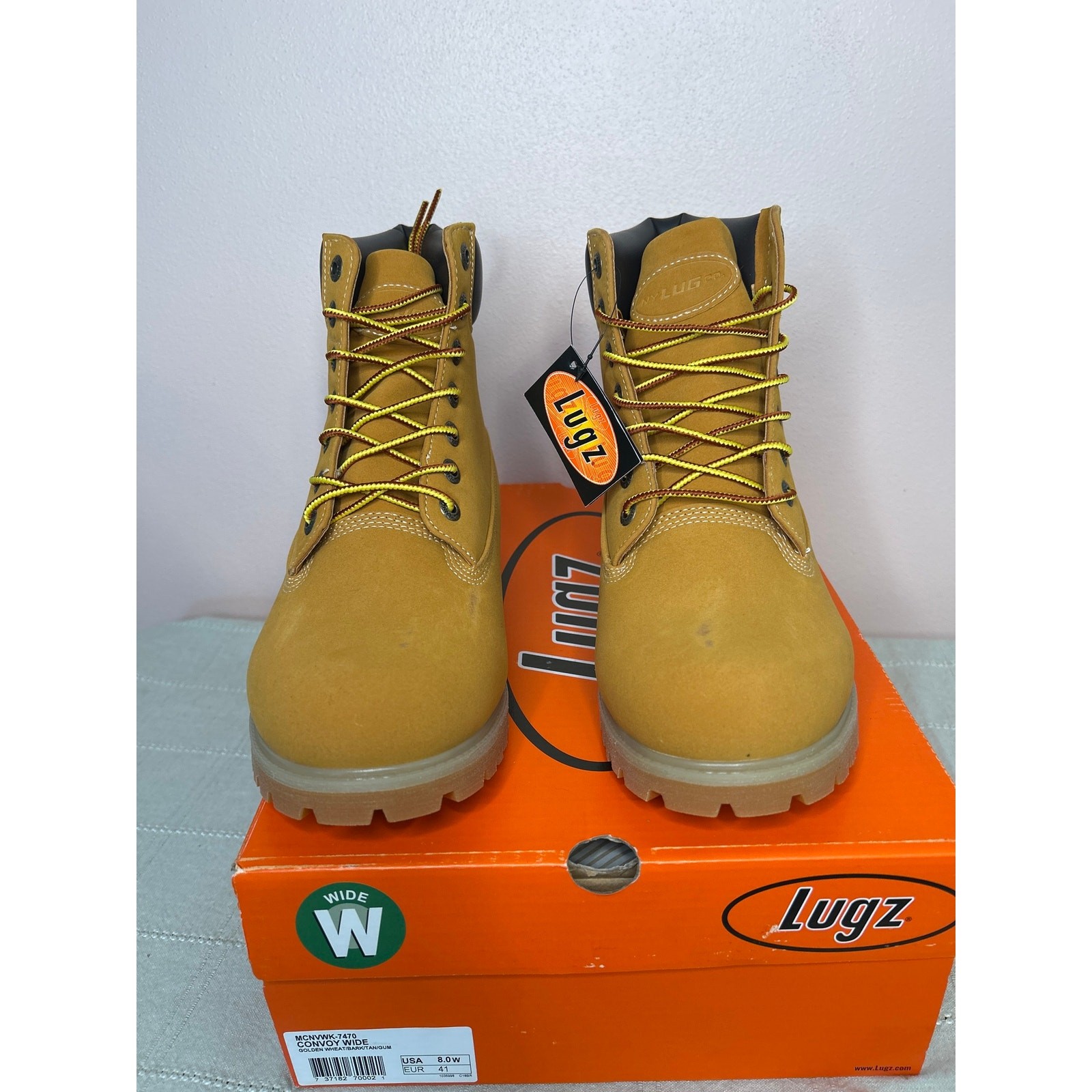 Lugz Men’s Convoy 6 Inch Boot Golden Wheat Bark Tan Gum Size 8 W MCNWK