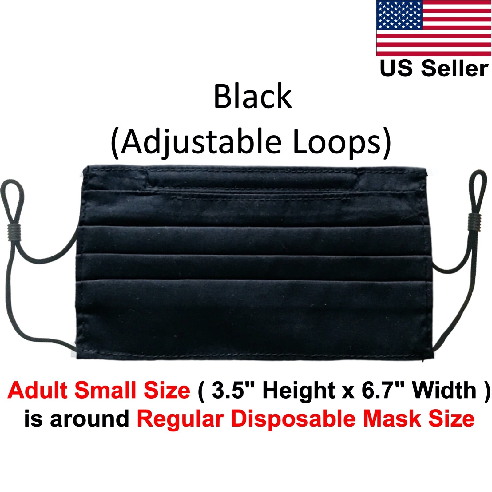 Black Face Mask Washable Reusable with Nose Wire with Filter Pocket Cotton Satin