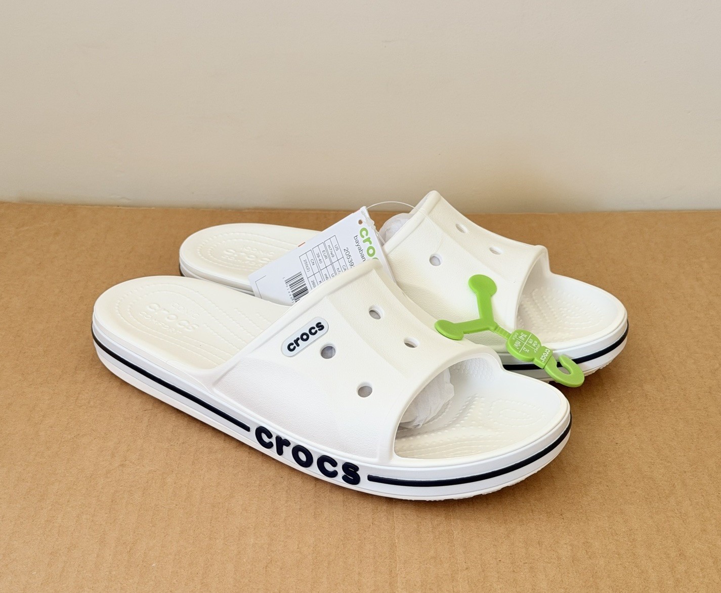 Crocs Unisex Bayaband Slide Sandals Men’s 11 | White/Black