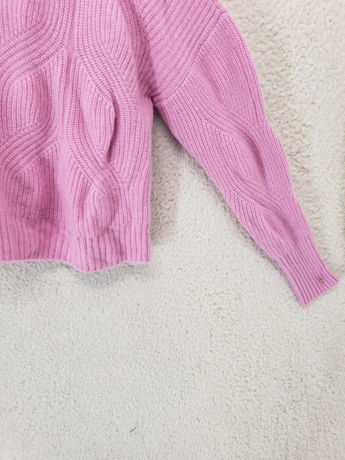 N Peal Sweater Womens Medium Pink Organic Cashmere Textured Knit Pullover Jumper